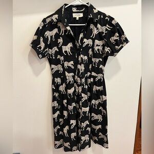 Anthropologie Porridge Hilde Zebra Print Shirtdress size 4